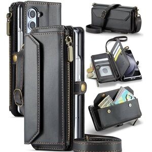 Black Crossbody Phone Wallet Organizer. D